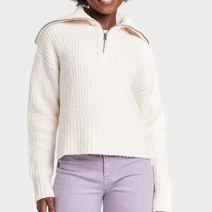 NWT Universal Thread Collared Knit Ivory Sweater